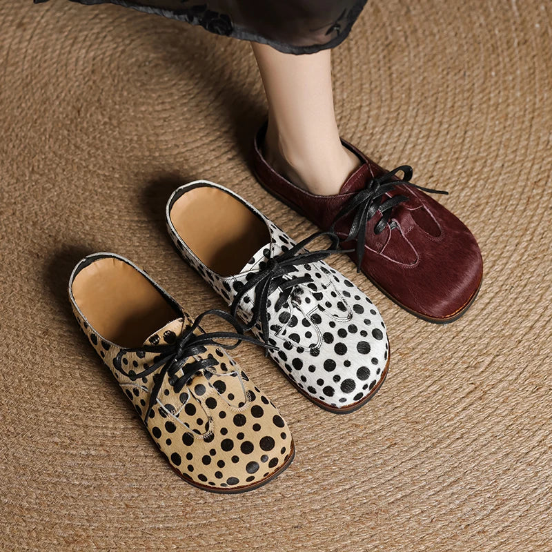 Handmade Genuine Leather Horse hair Suede Clogs leopard Flat Sandal women Mules Cork Foot Bed Shoes Casual Sandal Sex slippers